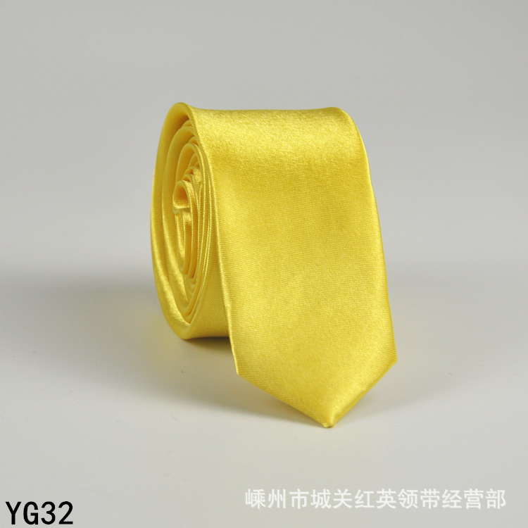 Picture of Solid color tie men's casual 5cm Korean style artificial silk narrow tie for workplace wedding business administrative wholesale