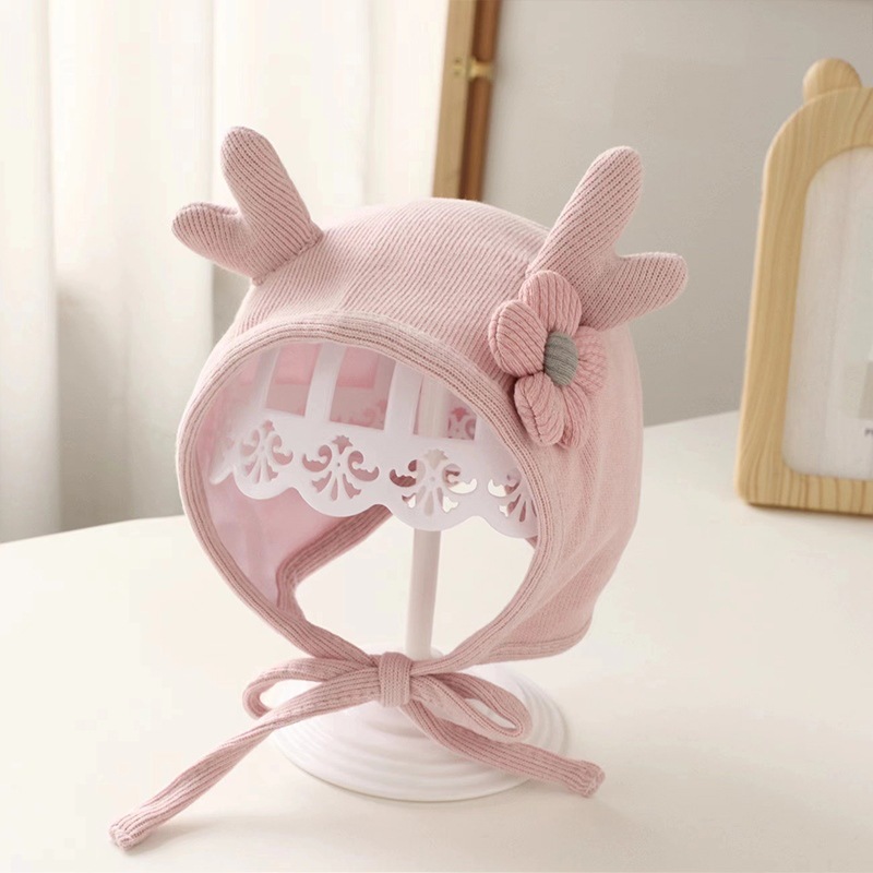 Picture of Baby Hat Spring and Autumn Baby Cute Super Cute Autumn and Winter Baby Ear Protection Newborn Female Baby Fetal Hat Boy