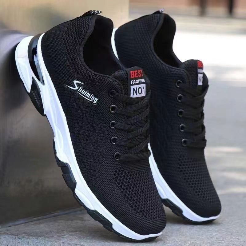 Manufacturers on behalf of the spring and summer new men's casual shoes comfortable soft bottom fly woven sneaker lace-up running shoes shoes