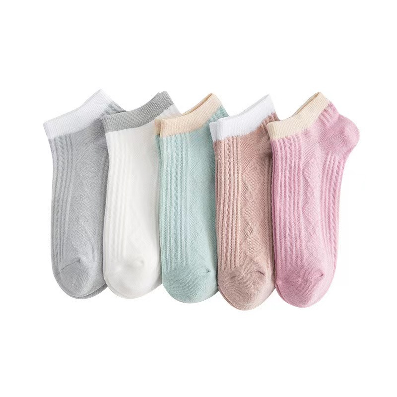 Picture of Socks Men's Summer Solid Color Black and White Grey Boat Socks Unisex Low Mouth Breathable Short Socks Low Top Socks