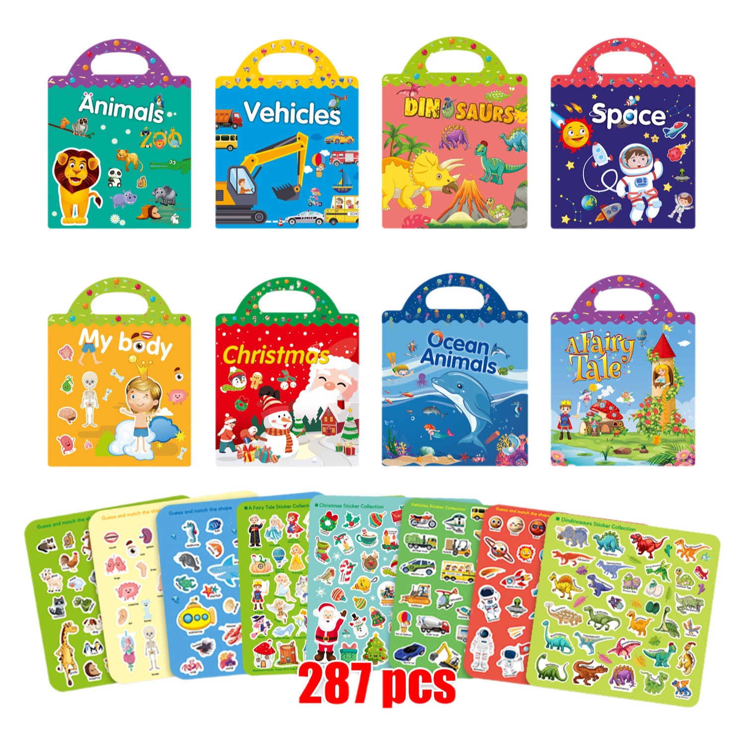Cross-border DIY fun children's scene sticker book early education concentration training can be moved repeatedly paste quiet book