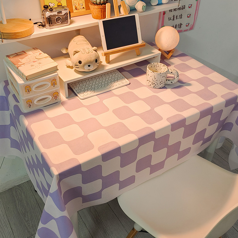 Picture of Checkerboard Tablecloth Ins Style Popular Photo Student Desk Dormitory Decoration Coffee Table Dustproof Picnic Stall Cloth