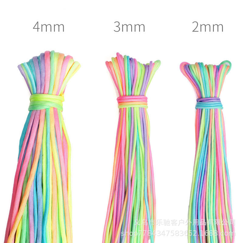 2mm Paracord Bracelet Core-Spun Braided Cord Jewelry Accessories DIY Bracelet Thin Round Rope Material Polyester Material Lanyard