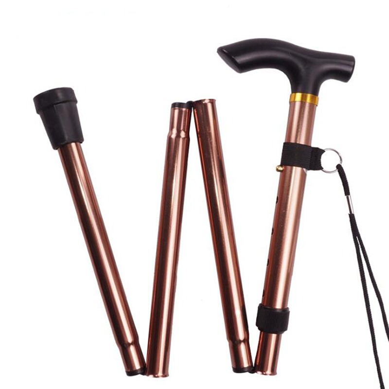 Picture of Aluminum Alloy Mountain Climbing Cane Telescopic Folding 6 Color Mountain Climbing Cane Non-Slip Cane Strengthened Adjustable 5-Section Old Man Cane