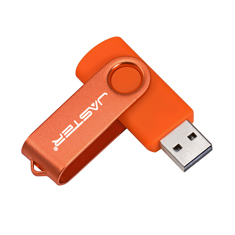 Picture of Plastic color USB flash drive laser diy engraving U disk creative commemorative gift silver clip rotating 64G waterproof U disk