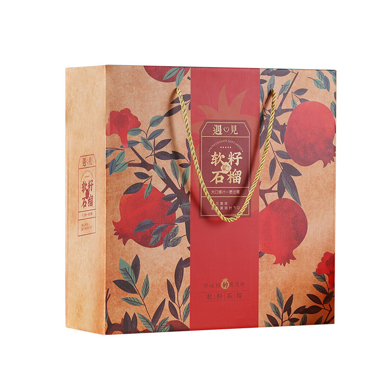 Picture of Spot Huili soft seed pomegranate packaging box custom Yunnan pomegranate packaging box red soft seed pomegranate gift box custom