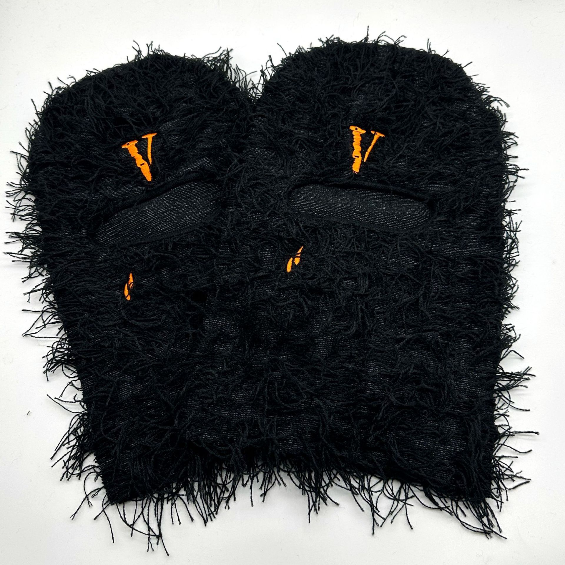 Picture of Cross-border autumn and winter warm single hole knitted hat jacquard embroidery balaclava long fur funny Halloween mask