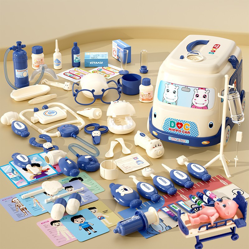 Picture of Children play small doctor toy suit boys and girls simulation play house injection medical kit to see a doctor baby gift