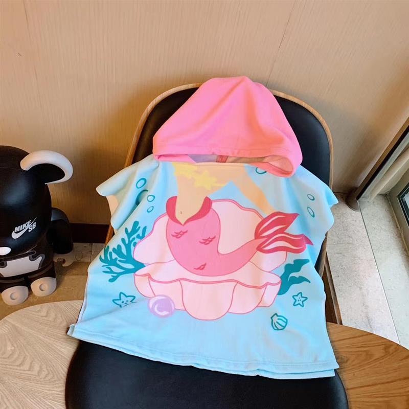 Picture of Cute Cartoon Children's Bath Towel Cloak Soft Skin-friendly Hair-free Bath Water Absorbent Quick-drying Wearing Baby Bath Towel