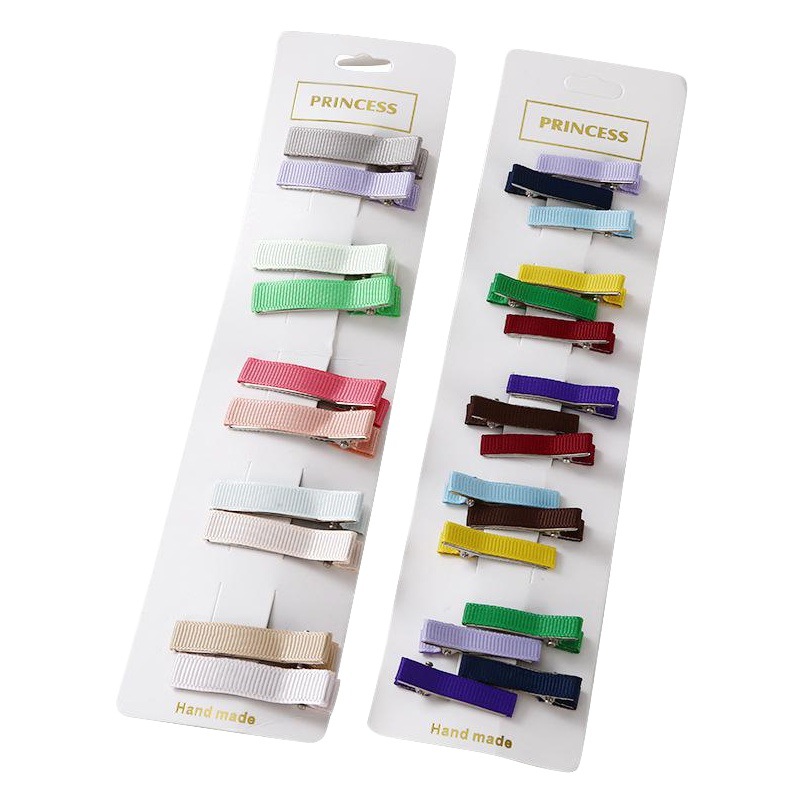 Children's Hair Clip Accessories Full Half Pack Cloth Double Fork Clip Thread Cloth Baby Hair Clip Duckbill Clip Wholesale Styling Headwear