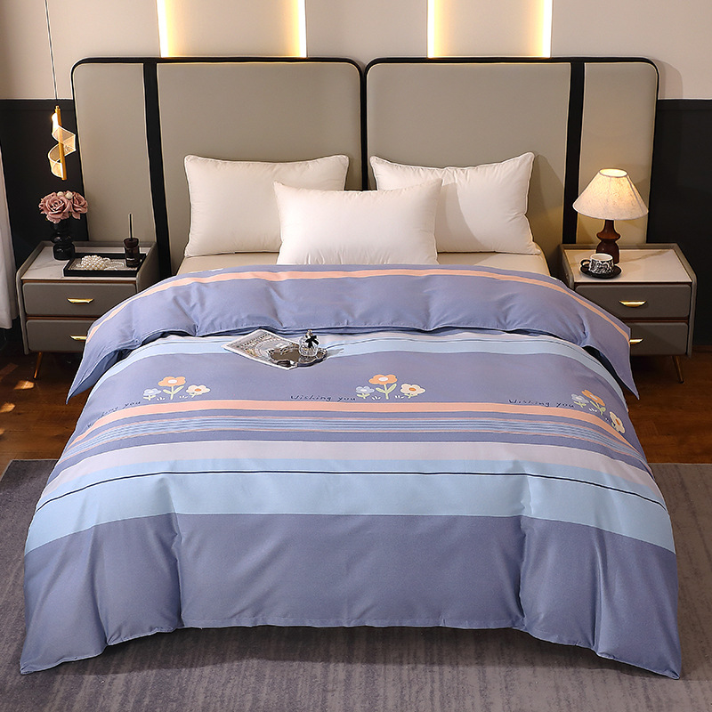 Mercury Home Textiles Pure Cotton Four-Piece Set, All-Cotton Eco-Friendly Brushed Fabric, Thickened for Autumn and Winter, Warm Brushed Three-Piece Set Gift