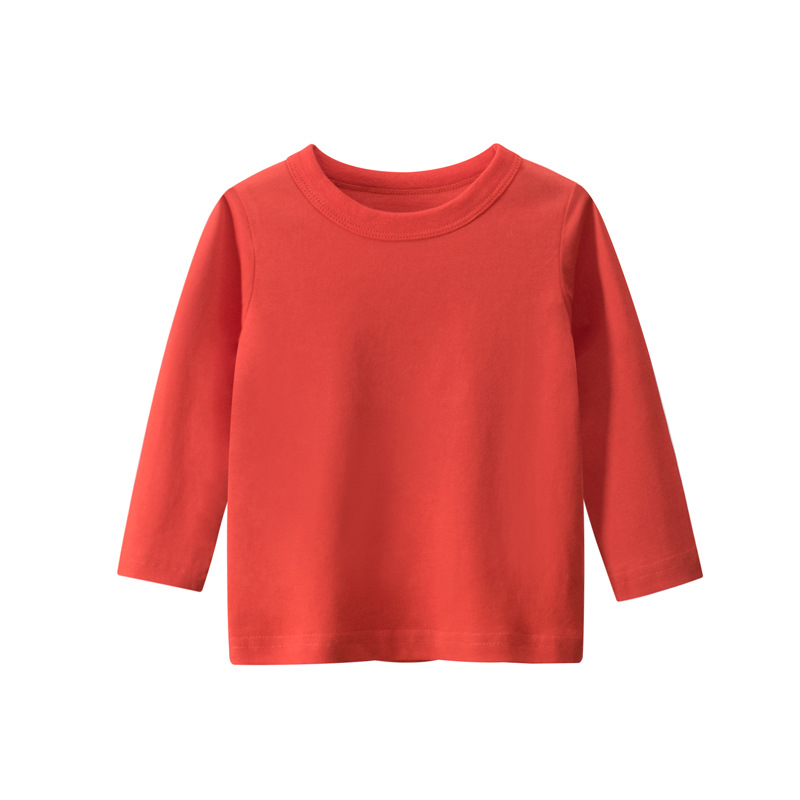 Picture of 27Kids Brand Kidsren's Clothing Autum 2024 Boys' Long-Sleeved T-Shirts Pure Color Advertising Shirts Kidsren's Clothes One Piece Delivery