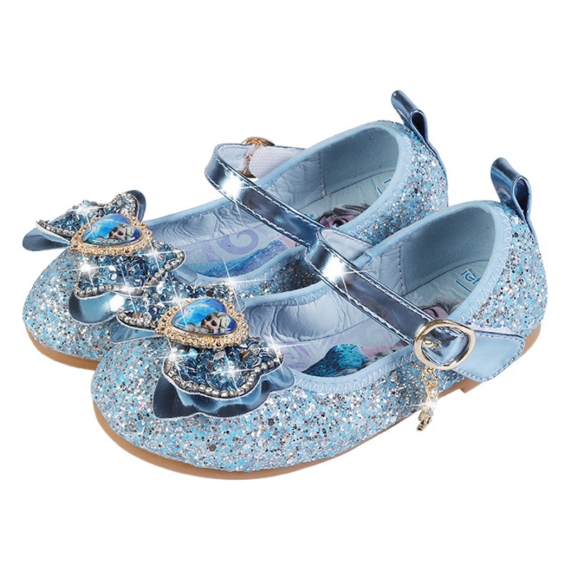 Little girl's crystal shoes sequined baby shoes Aisha princess shoes fashion spring new Girls' single shoes children's soft bottom