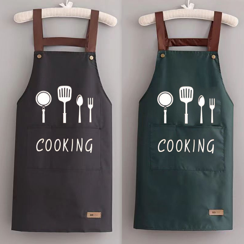 Kitchen Waterproof and Oil-proof Apron Household Strap Apron Women's Work Kitchen New Cute Overalls Men's Adult Waterproof