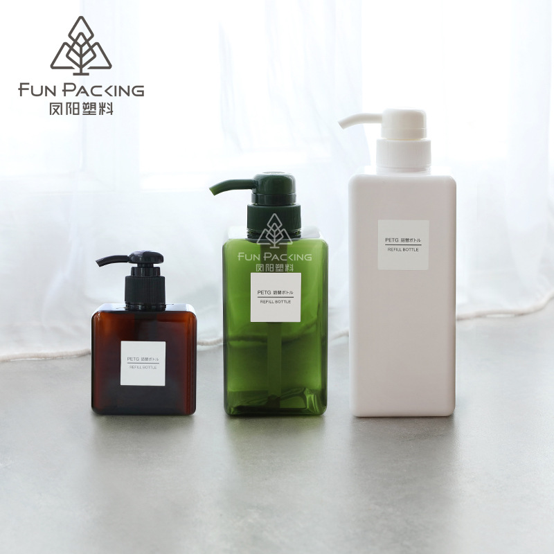Picture of Petg Square Lotion Bottle 250ml Hand Sanitizer Shampoo Bottle 450ml Sub-Bottle Shower Gel Bottle 650ml