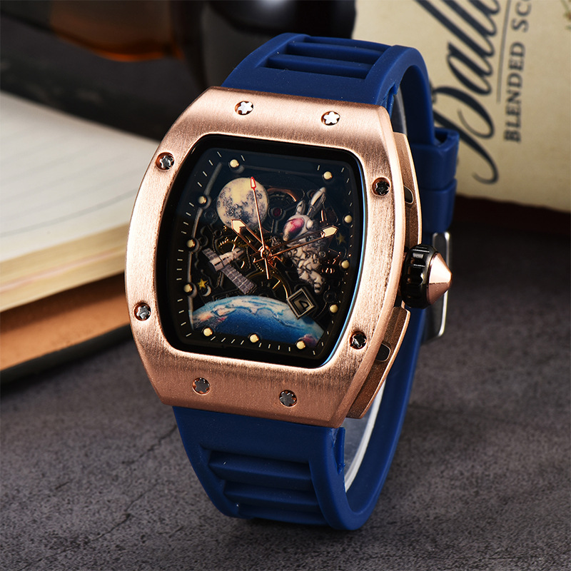 Picture of Factory wholesale foreign trade new barrel-shaped space astronaut luminous hollow tourbillon fashion men's wrist watch