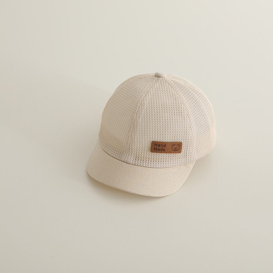 Picture of Little Bear Cartoon Full Net Short Brim Baby Cap Sunscreen Sun Hat Short Brim Baseball Cap for Boys and Girls