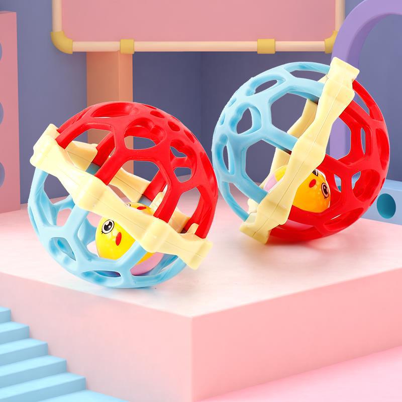 Picture of Boiled baby soft rubber ball dumbbell hand rattle toy 0-1 years old baby gripping gummy baby soothing