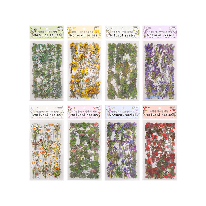Picture of Yuezhen Nature Series Handbook Sticker Bag PVC Plant Flower Retro Material Paper Children's Handbook Sticker