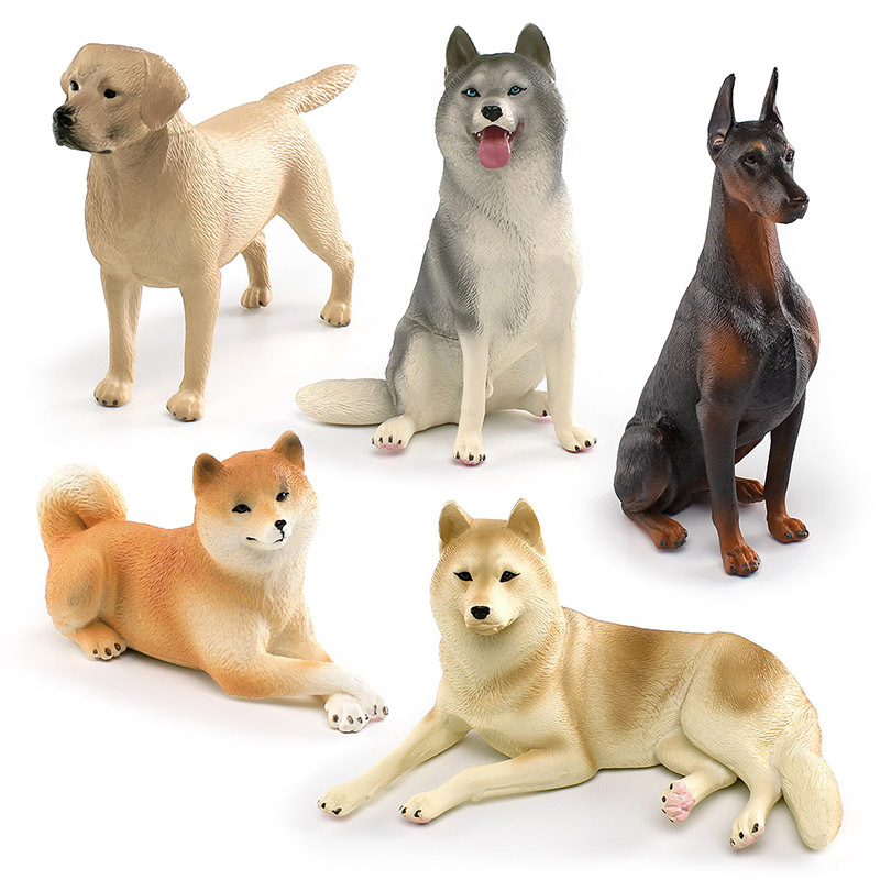 Cross-border simulation Labrador Shiba Inu husky Doberman model children's cognitive pet dog decoration toy