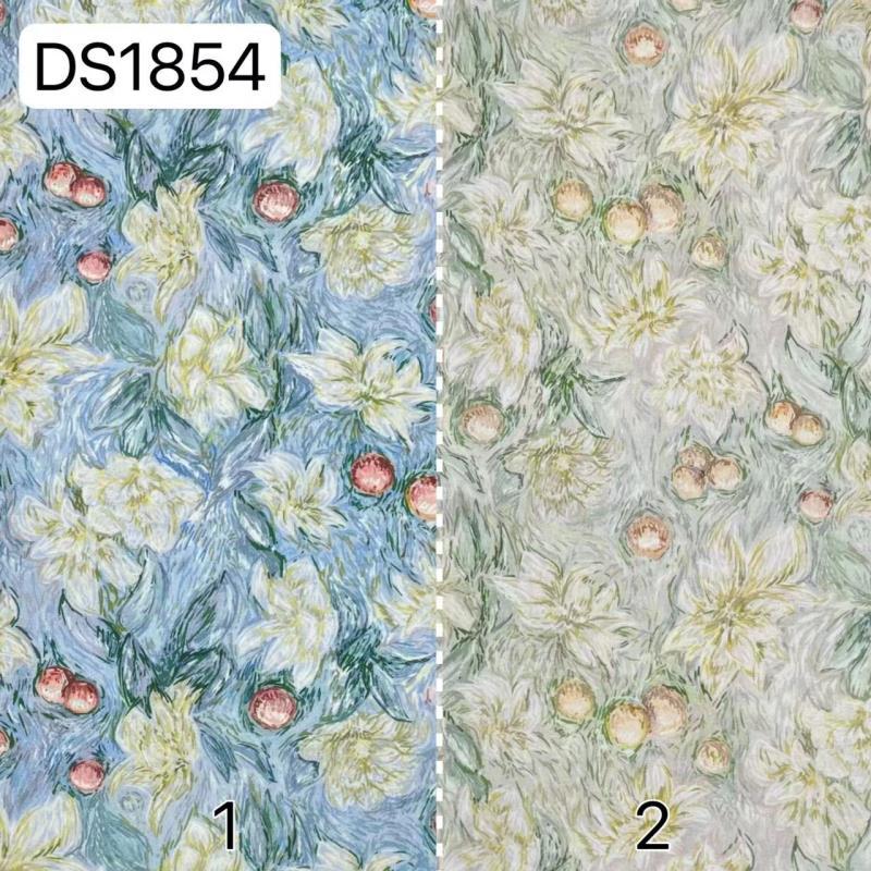 Picture of Digital Printing Cotton Monet Oil Painting Flower and Fruit Printing Fabric 40 Cotton Children's Clothing Bag DIY Handmade Fabric