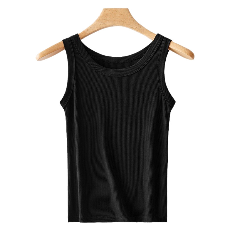 Picture of Douyin's Popular Women's Threaded Vest Women's Sports Slim Inner and Outer Wear Slimming Spring and Summer New Slim Bottoming Shirt