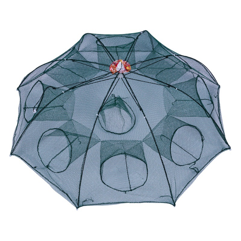 Manufacturer Wholesale Umbrella Shrimp Pot 6812 Hole Foldableing Net Umbrella Cage Porous Small Fish Net Moving Net Lobster Net Fishing Gear