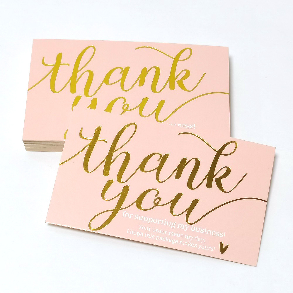 Picture of 30 sheets/Pack simple flower Thank You stamping card business card gift packaging decoration card English mini thank you card