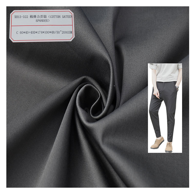 Manufacturer Wholesale Cotton Stretch Satin 200Gsm Work Clothes Workwear Casual Wear Fabric