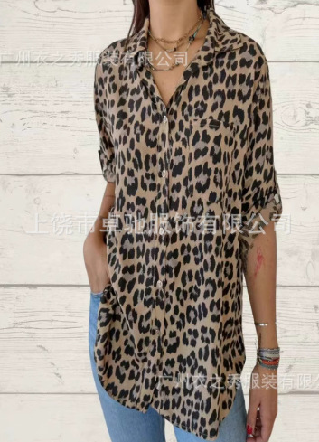 Picture of 2025 New Women's Long Shirt Women's Summer European and American Trend Long Sleeve Shirt Printed Pattern Printed 3D Shirt