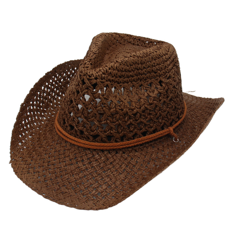 Picture of Retro Western Cowboy Beach Hat Amazon Straw Hat for Men and Women Outdoor Travel Cross-border Foreign Trade Ethnic Style Top Hat