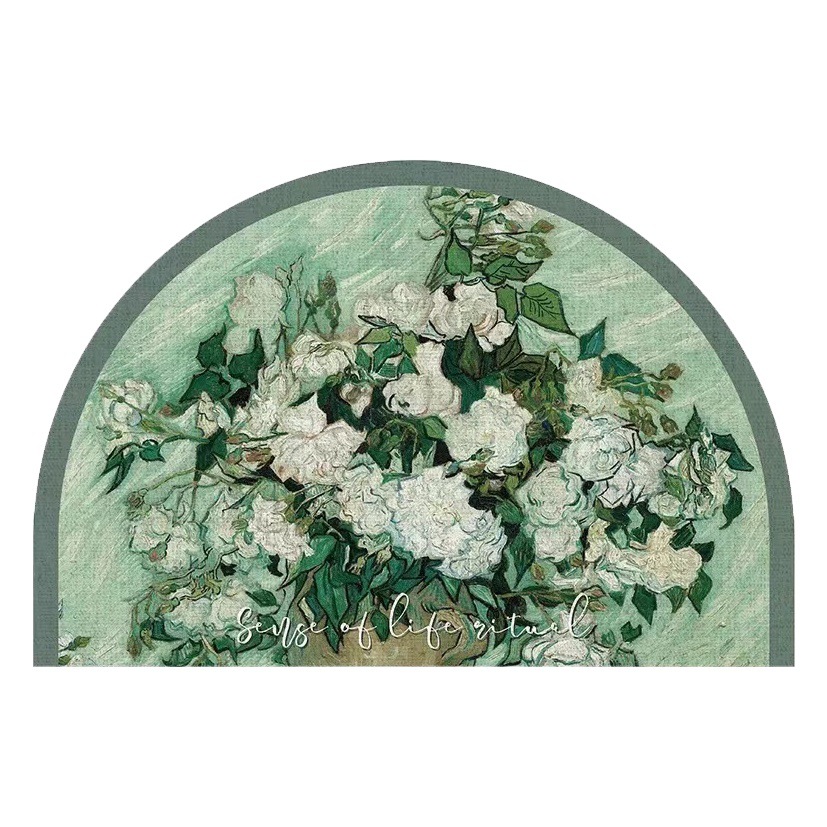 Van Gogh Oil Painting Toilet Foot Mat Non-slip Absorbent Carpet Bathroom Foot Mat Toilet Entrance Diatom Mud Soft Mat
