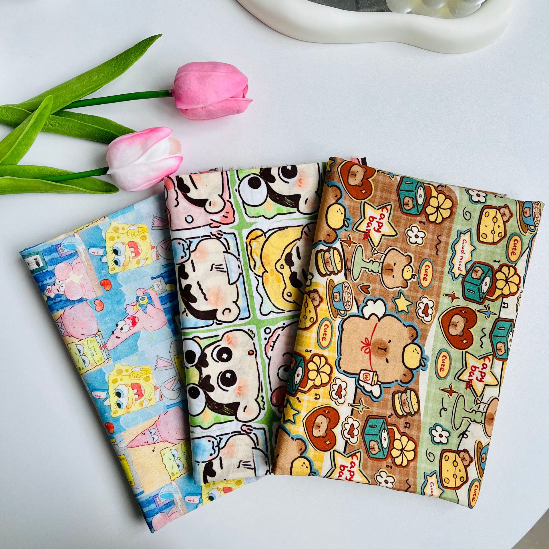 Cotton 60-Count Digital Printed Fabric, Cartoon Animation Pattern, Bags, Home Clothes, Dress and Shirt Fabrics
