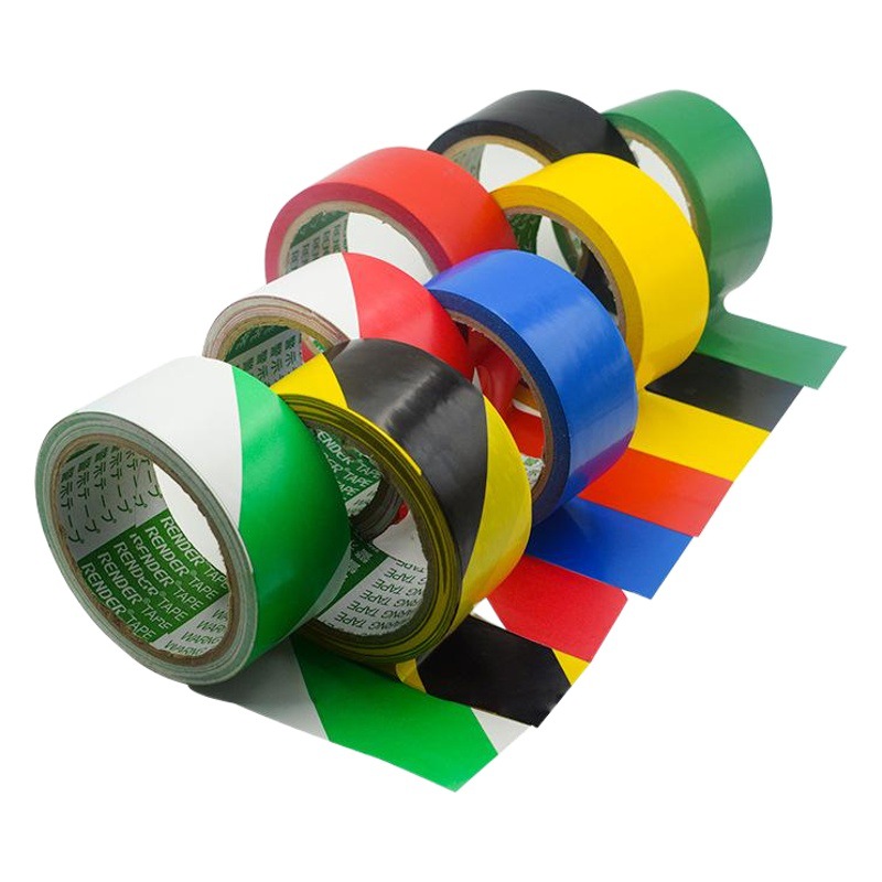 Warning tape black and yellow waterproof PVC zebra crossing black and yellow tape wear-resistant Channel logo red and white floor tape