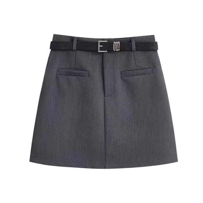 Suit Skirt 2024 Summer New Fashion High Waist Slimming Hip Skirt Small A- line Skirt Anti-light