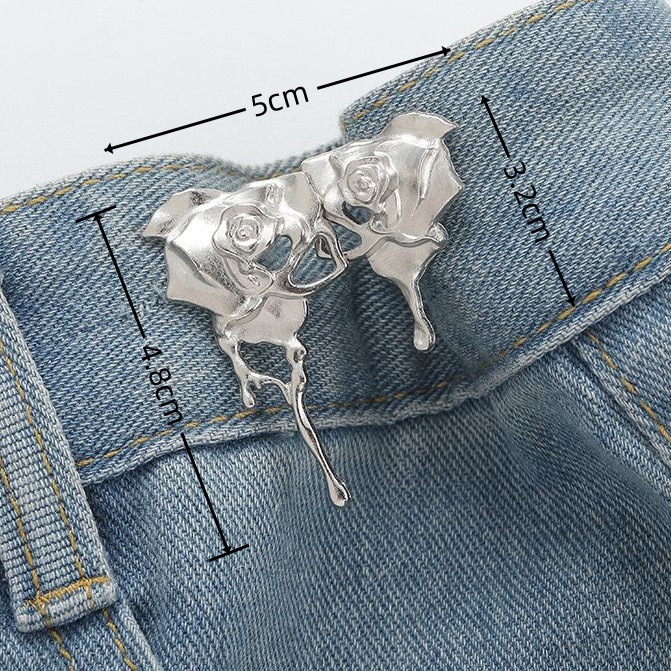 Picture of Chinese Knot Waist Buckle Pair Buckle Flat Bottom Removable Nail-free Seam-free Button Girl's Trouser Skirt Waist Size Change Artifact