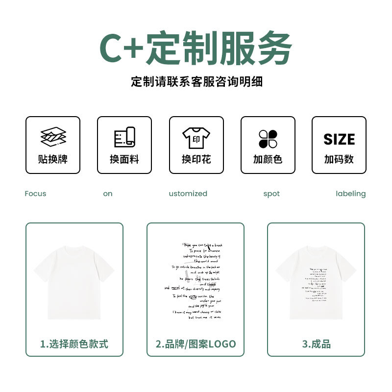 Picture of Japanese Style 230g Pure Cotton Short-Sleeved T-Shirt Women's Right Shoulder Round Neck Top Pure Color Half-Sleeved Bottoming Shirt Clothes Men's Wholesale