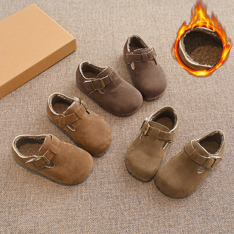 2024 Winter New Children's Shoes Winter Children's Velvet Shoes Boys' Second Cotton Shoes Korean Style Girls' Cotton Shoes