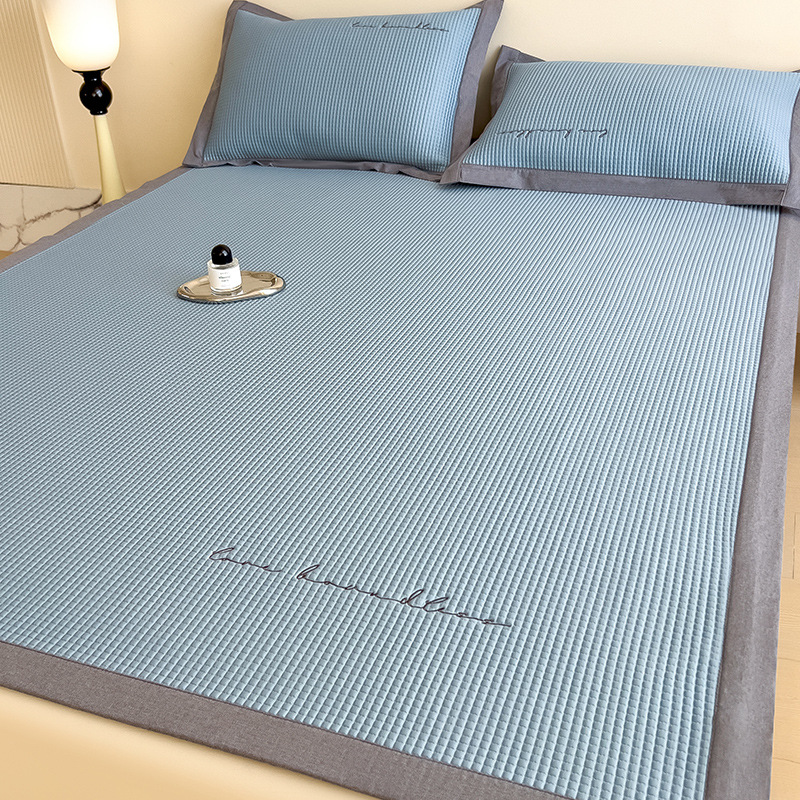 Picture of Category a Maternal and Infant Grade Waffle Ice Bean Mat Three-Piece Set Classy Ice Silk Mat Fitted Sheet Summer Air-Conditioned Soft Mat
