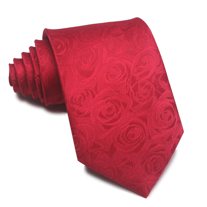Picture of 25 New 8cm Polyester Jacquard Stripesd Tie 7cm Men's and Women's Business Formal Wear Casual High-End Red Black Blue
