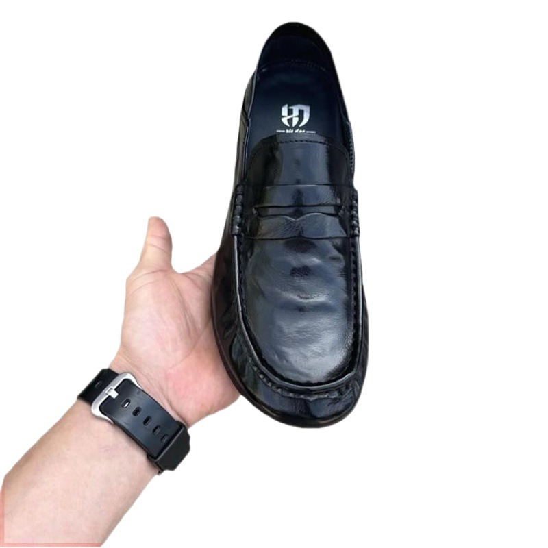 Foot Shoe Bag 2025 New European Station Business Hollow-out Casual Leather Shoes Low-top Men's Slip-on Loafers.