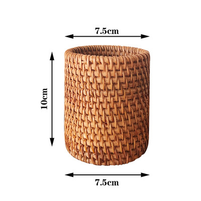 Picture of Rattan Pen Holder Tea Set Bamboo Tea Tongs Tea Spoon Tea Needle Pu'Er Tea Six-Piece Tea Ceremony Accessory Storage Box Rustic Style