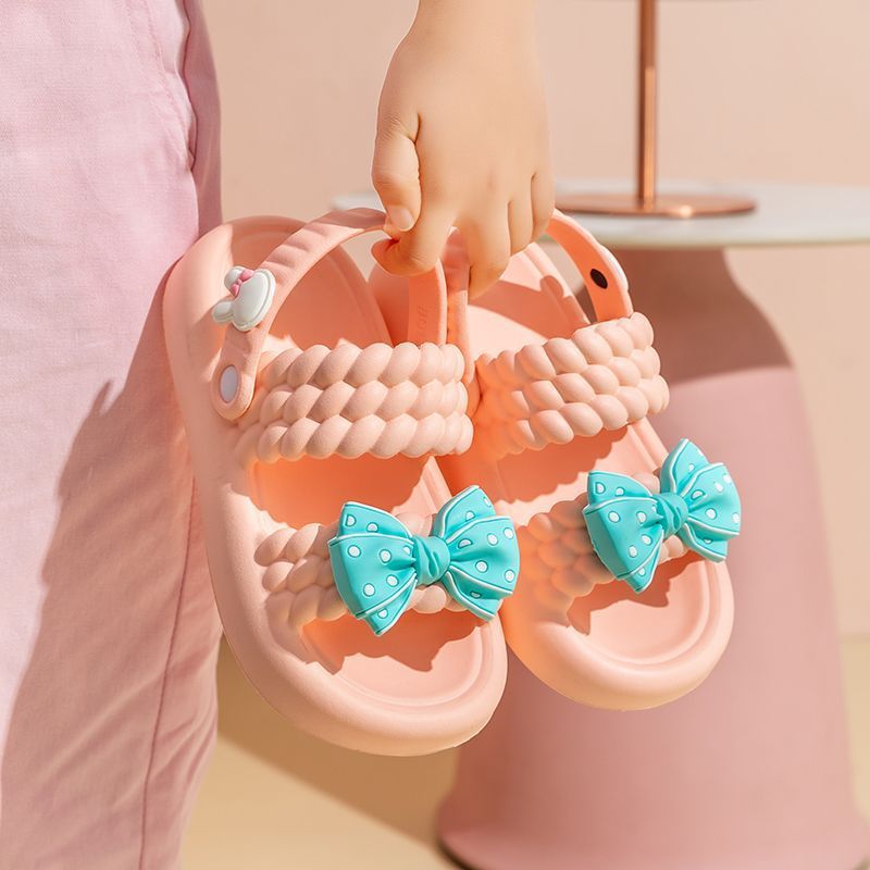 2024 New Eva Princess Fashion Casual Non-Slip Soft Thick Bottom Beach Slippers Mid-Big Kids Summer Girls Sandals
