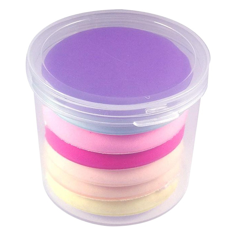 Factory in stock air cushion puff plastic packing box round transparent covered plastic box PP empty box dustproof round barrel