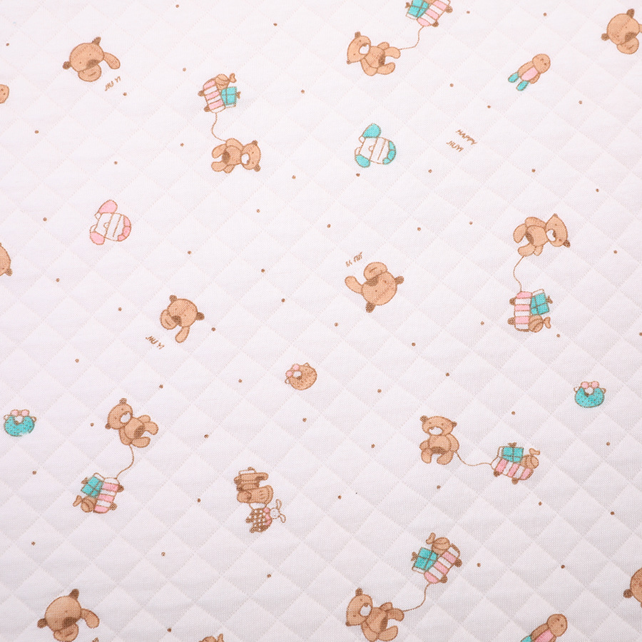 Picture of Original White Diamond Lattice Jacquard Air Layer Printed Baby Quilted Fabric Baby's Sleeping Bag Quilted Fabric