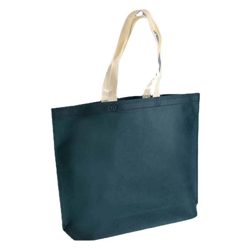 In stock customized thickened lengthened non-woven clothing bag contrast color advertising promotion handbag urgent printed logo bag