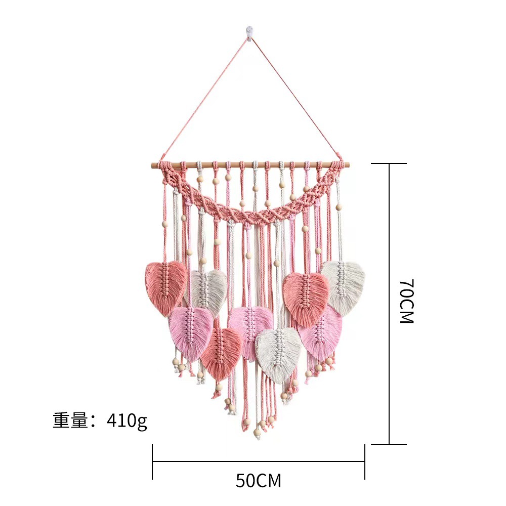 Picture of Cross-Border Hot Selling New Nordic Bohemian Hand-Woven Tapestry Tassel Feather Leaves Wall Hanging Wall Decoration