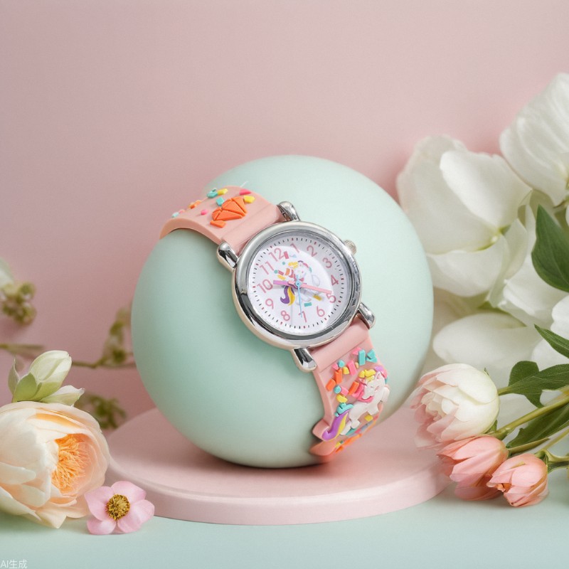 New Children's Watch Cute Rainbow Pony Children's Quartz Watch Plastic Strap