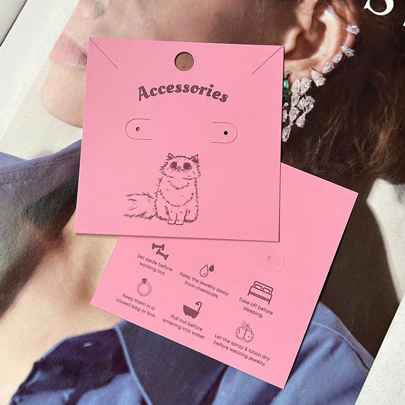 Picture of Manufacturer of Earrings Cardboard Custom Jewelry Packaging Card Printing Hot Stamping Necklace Earrings Hairpin Ring Back Card Customization
