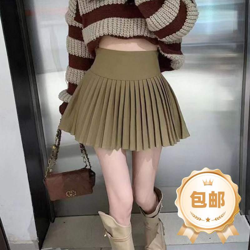 Spring and Summer New Japanese Style Pure Desire High-Waisted Pleated Skirt Anti-Exposure Jk Skirt Hot Girl Short Skirt Half Skirt College Style